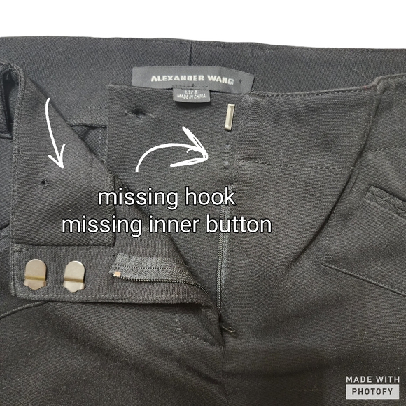 Alexander Wang Zippered Hem Stretch Office Outing Leggings sz 8 black - Picture 9 of 10